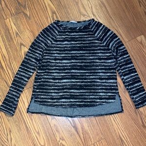 Tart Modal Striped Top Small Black White Long Sleeve Soft Sweater Shirt
